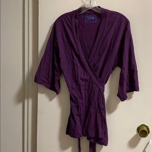 Purple kimono 3/4 sleeve shirt